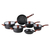 Conjunto Jogo 6 Panelas Sirius Preto Antiaderentes Ceramic Life P/ Fogão de Indução Caçarola Frigideira Brinox
