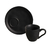 Conjunto Kit 6 Xícaras de Chá e Café 170ml Com Pires Descentralizado Stoneware Cerâmica Bio Preto Matte Porto Brasil