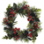 Guirlanda Natalina Decorada Com Pinhas e Berries 56Cm Para Porta e Parede Enfeite Natal Magizi