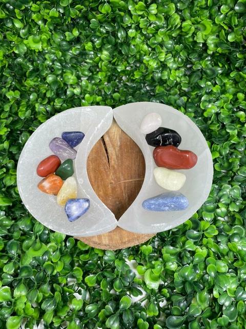 Porta Cristais Selenita Meia Lua