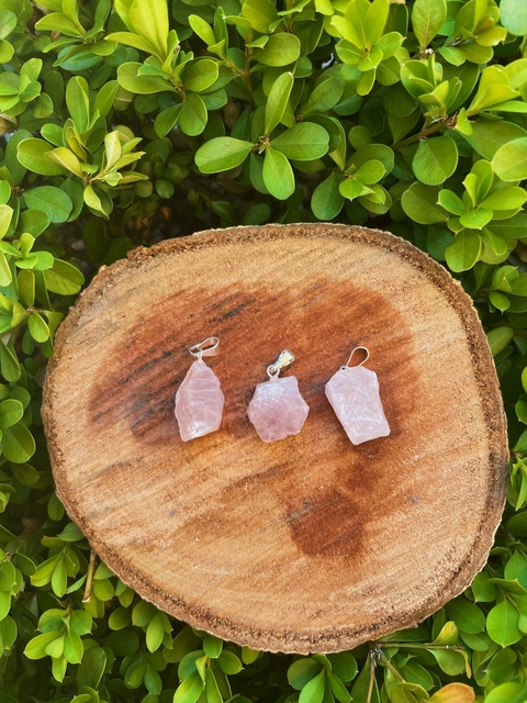 Pingente Quartzo Rosa Bruto Natural