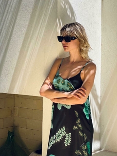 VESTIDO JOAQUINA HOJAS VERDES - comprar online