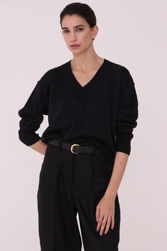 SWEATER LUREX NEGRO