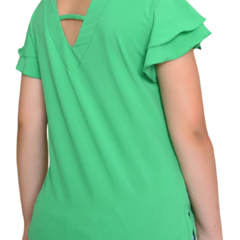 Blusa Flavia com Babados e Detalhe nas Costas – Elegância e Charme