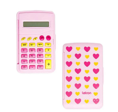 Calculadora 8 digitos flip estampa de coração Letron - LEO & LEO