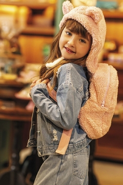 Mochila Ted com capuz Kukiê - Lilipa kids roupa infantil