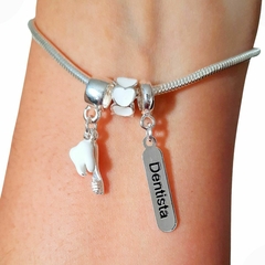 Pulseira de berloques Odonto Dentista Banhada à Prata 925 - comprar online