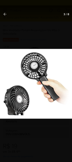 Mini Ventilador Portátil de Mão