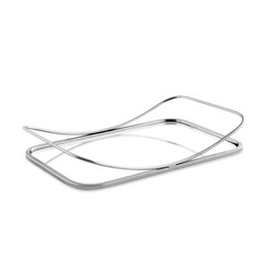 BANDEJA PRATA EM METAL COM ESPELHO - G