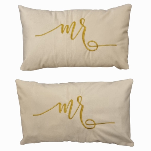 Jogo 2 Capas de Almofada Mr. e Mr.