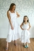 Conjunto Mãe e Filha Cropped e Saia Midi em Laise 4 Peças