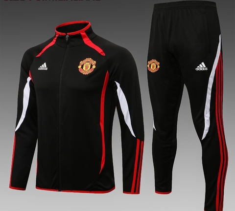 Conjunto de Passeio Manchester United 21/22 Preto