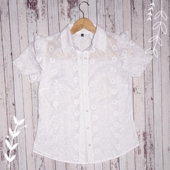 Azalea Blanca en Broderie - Color Blanco - comprar online