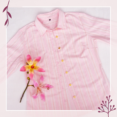 Camisa Ceiba rosa y líneas doradas - Frau Paulina Camisas
