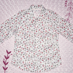 Camisa Jardín de Rosas - Floral con puños en vichy rosa - comprar online