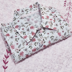 Camisa Jardín de Rosas - Floral con puños en vichy rosa - tienda online