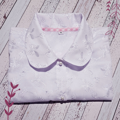 Camisa Luciérnagas Blanca - Manga corta princesa - Batista bordada en internet