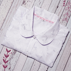 Camisa Luciérnagas Blanca - Manga corta princesa - Batista bordada - tienda online