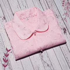 Camisa Luciérnagas Rosa - Manga corta princesa - Batista bordada