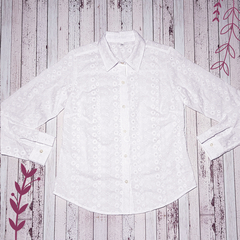 Camisa Narciso - Broderie Blanco y botones con detalle dorado en internet