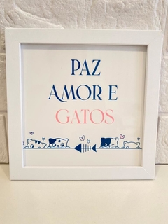 Azulejo Paz Amor e Gatos - comprar online