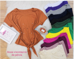 PEARL VISCOLYCRA T-SHIRT TIE BLOUSE