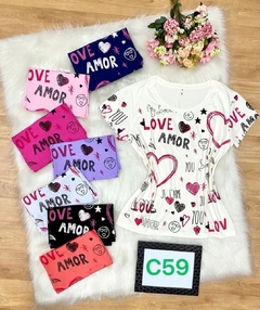 VISCOLAYCRA TSHIRT BLOUSE DESIGN LETTER LOVE