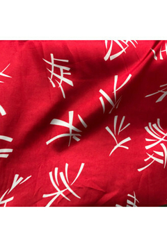 Red Oriental Printed Satin Fabric - Elegant and Versatile for Clothing and Décor