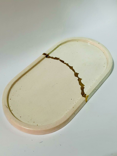 BANDEJA DE CONCRETO XL GOLD ROSE