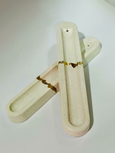 PORTA SAHUMERIO CONCRETO GOLD ROSE