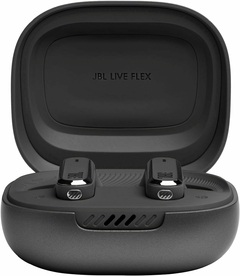 JBL LIVE FLEX TWS Black Bluetooth + Cancelación de Ruido + 6 Microfonos + Carga Inalambrica +IPX4 Deportes + 4 Micrófonos + hasta 40hs.de Carga - TodoAuriculares