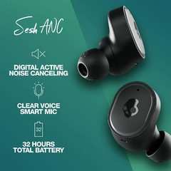 SKULLCANDY SESH ANC XT Edition Negro con Microfono+Impermeables (Deportes)+Graves Profundos + 9hs de Carga en internet