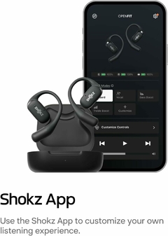 SHOKZ OPENFIT T910 Black + Bluetooth 5.2 + Conduccion Osea + Microfono + Sonido Premium + 7hs de Autonomia y 28hs Totales - tienda online