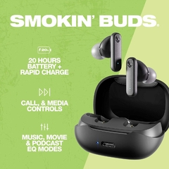 SKULLCANDY SMOKIN BUDS BLACK Inalambrico + Bluetooth + Sonido Personalizado + IPX4 (Apto Deportes) + Microfono + 20hs. Carga Total) - comprar online