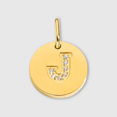 Colar medalhinha inicial | Banho em ouro 14K - lbn acessórios