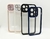 funda transparente con purpurina en camara y botones metalizados