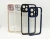 funda transparente con purpurina en camara y botones metalizados