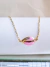 Choker folheado com detalhe esmaltado rosa