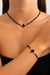 Conjunto em pedras pretas folheadas inspiracao Virgínia