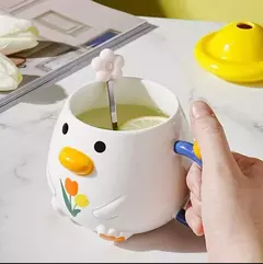 Art.11162 Taza cerámica pato tulipán - paseodelospatos