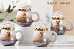 Art.11169 Taza cerámica tornasol con tapa burnujas