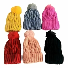 Art 530 Gorro dama lana liso piel interior - comprar online