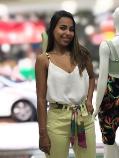 Calça color block