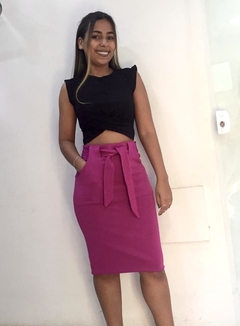 Cropped canelado nozinho - comprar online