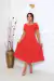 Vestido Midi de Lacinho com Manga de Linho Forrado - loja online