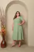 Vestido Midi de Lacinho com Manga de Linho Forrado - Dinamotion
