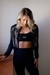 CASACO CROPPED ZÍPER PRETO