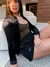 SHORT MOLETOM PRETO RESINADO