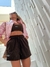 SHORT RISCA DE GIZ MARROM