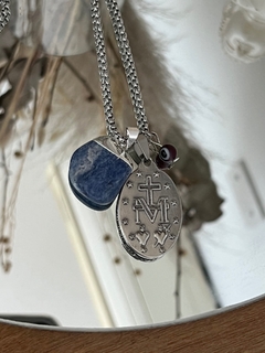 Collar Milagrosa cuarzo azul (plata) - comprar online
